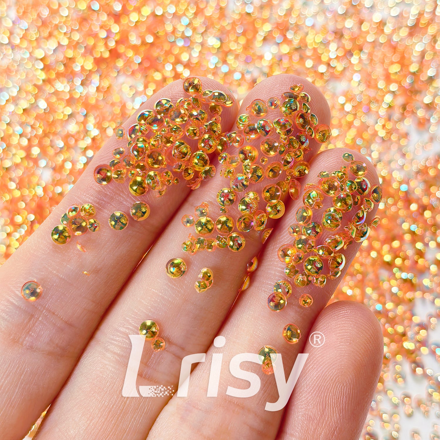 Mixed Iridescent Dark Orange 3D Fisheye Bubble Glitter PG07