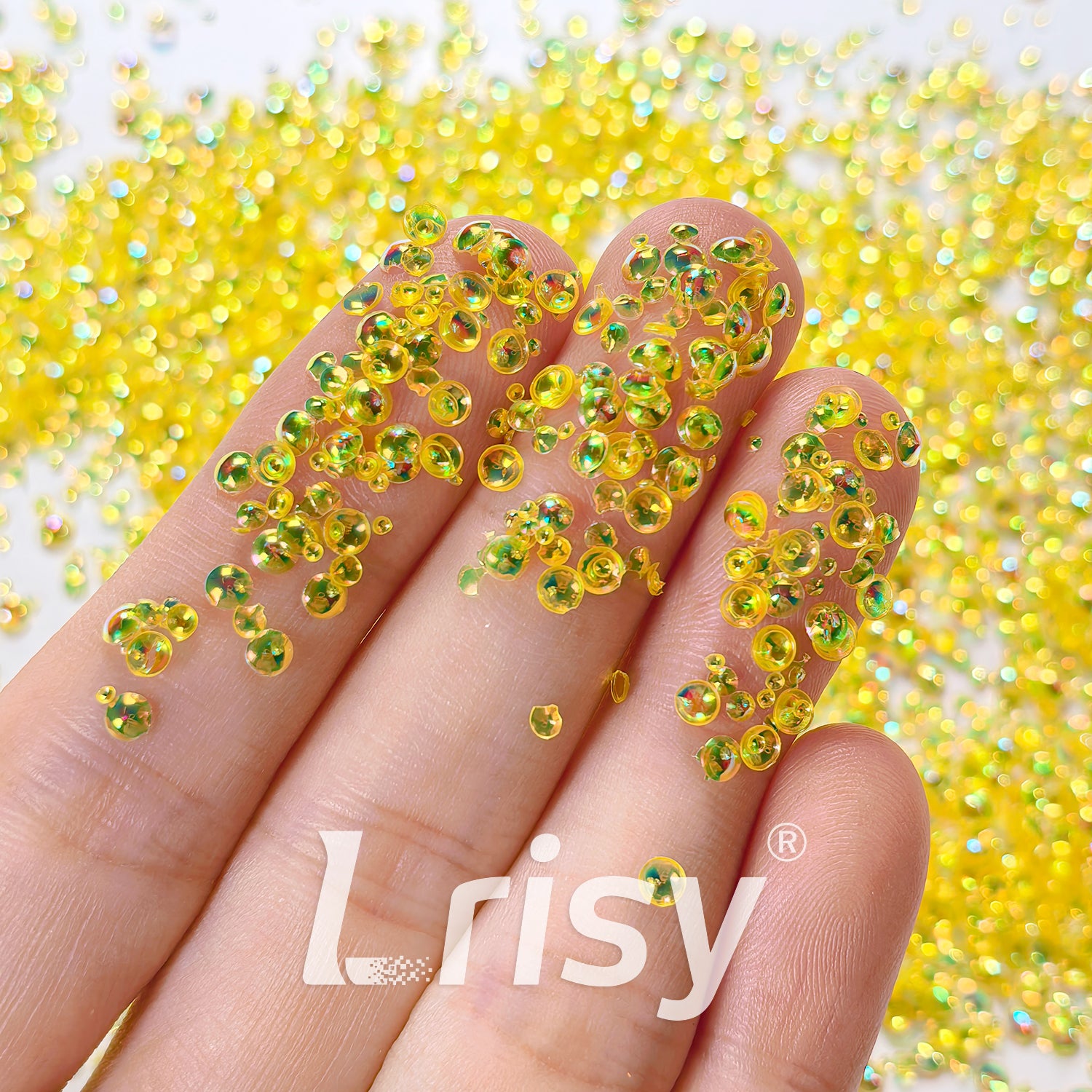 Mixed Iridescent Yellow 3D Fisheye Bubble Glitter PG08