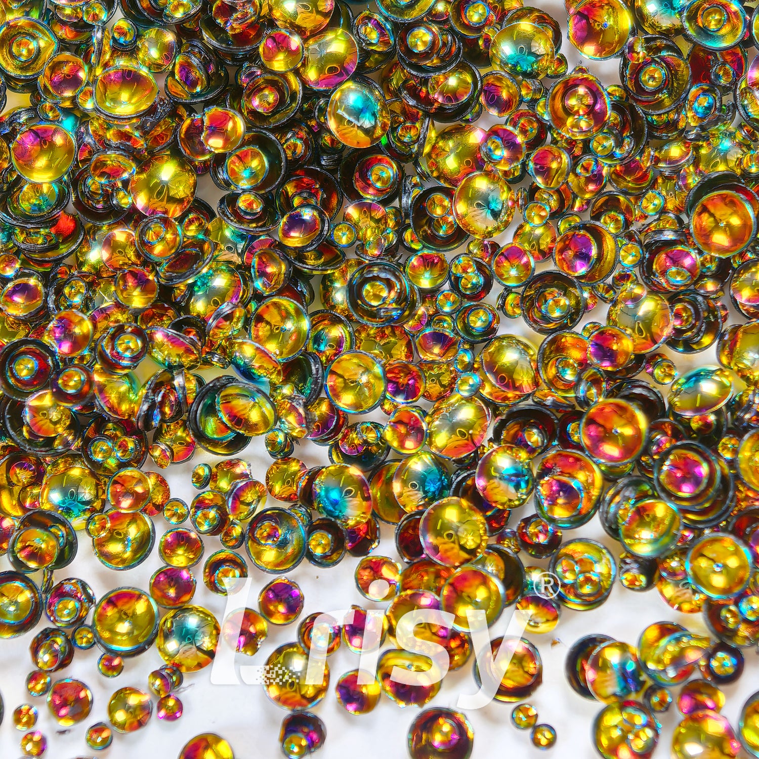 Mixed Holographic Gold 3D Fisheye Bubble Glitter PG12