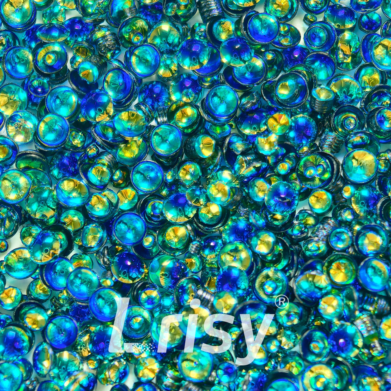 Mixed Holographic Peacock Green 3D Fisheye Bubble Glitter PG13