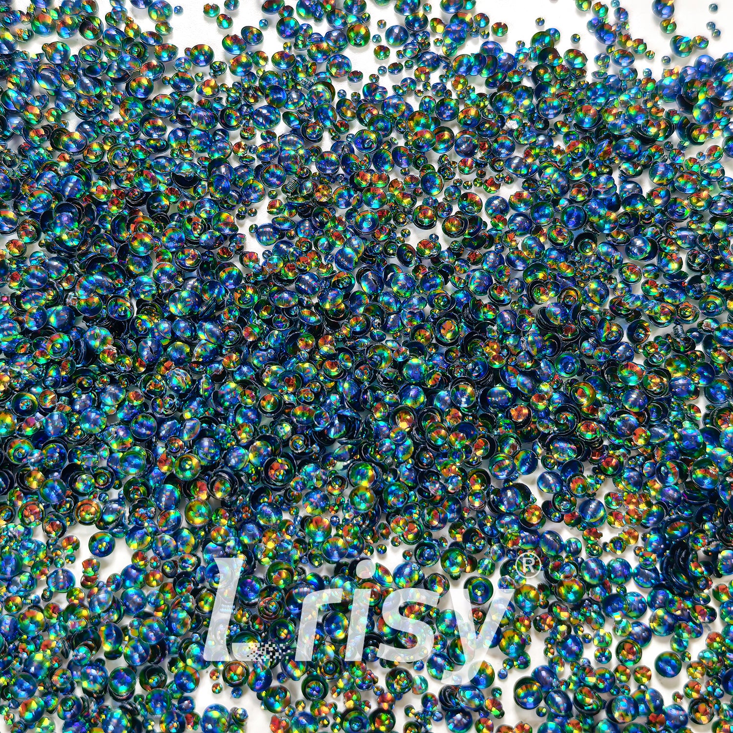 Mixed Holographic Black Blue 3D Fisheye Bubble Glitter PG15