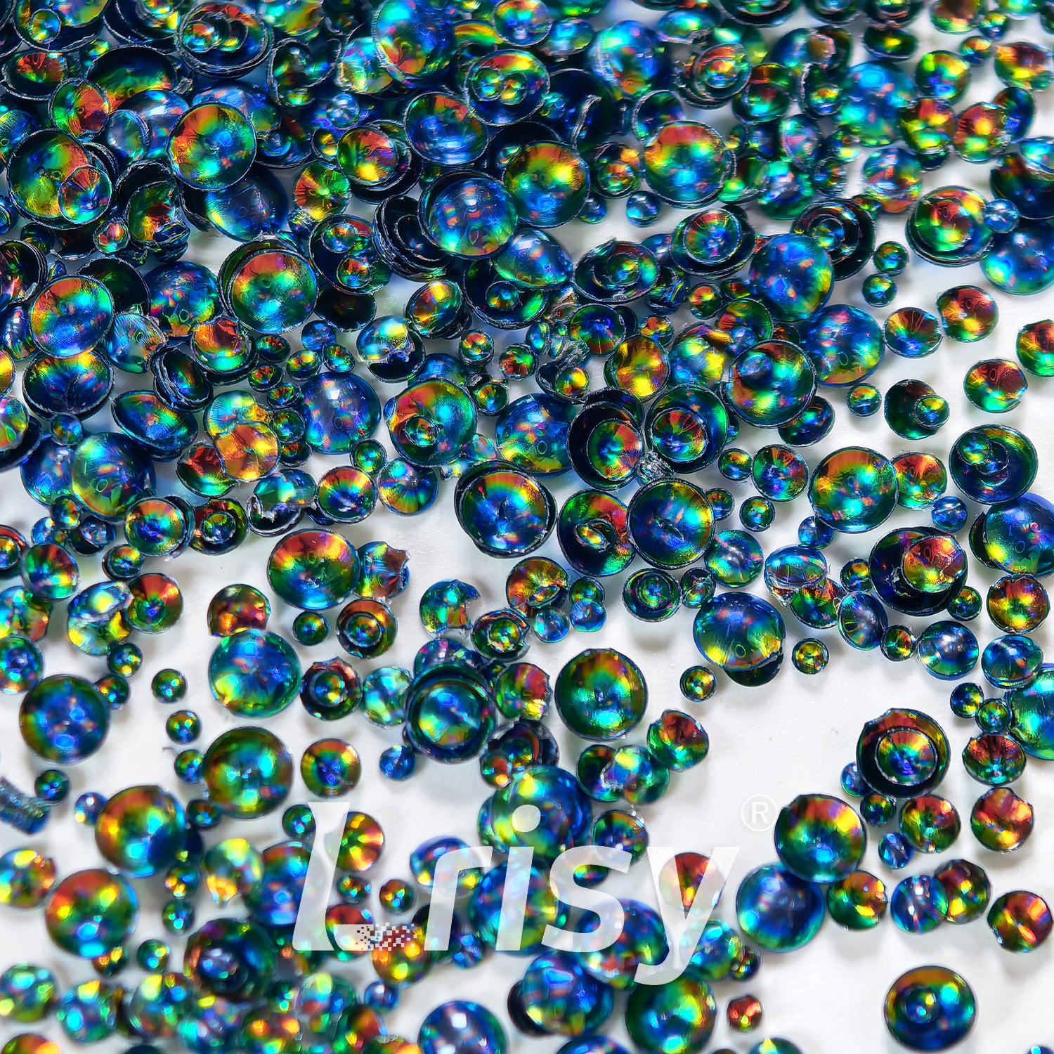 Mixed Holographic Black Blue 3D Fisheye Bubble Glitter PG15