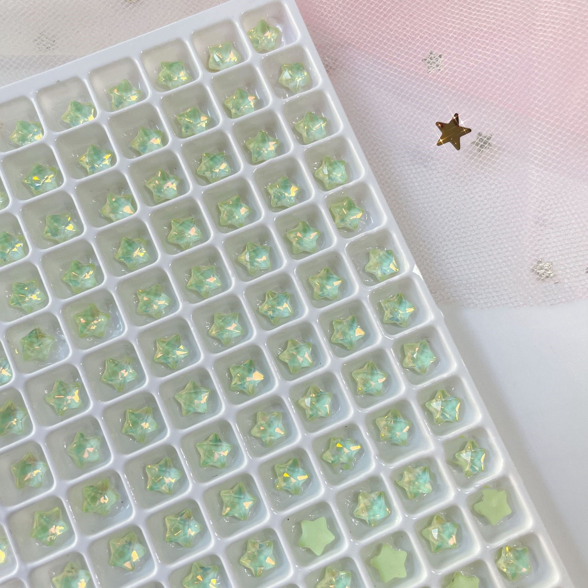 5mm Green Star Crystal Flat back Rhinestones