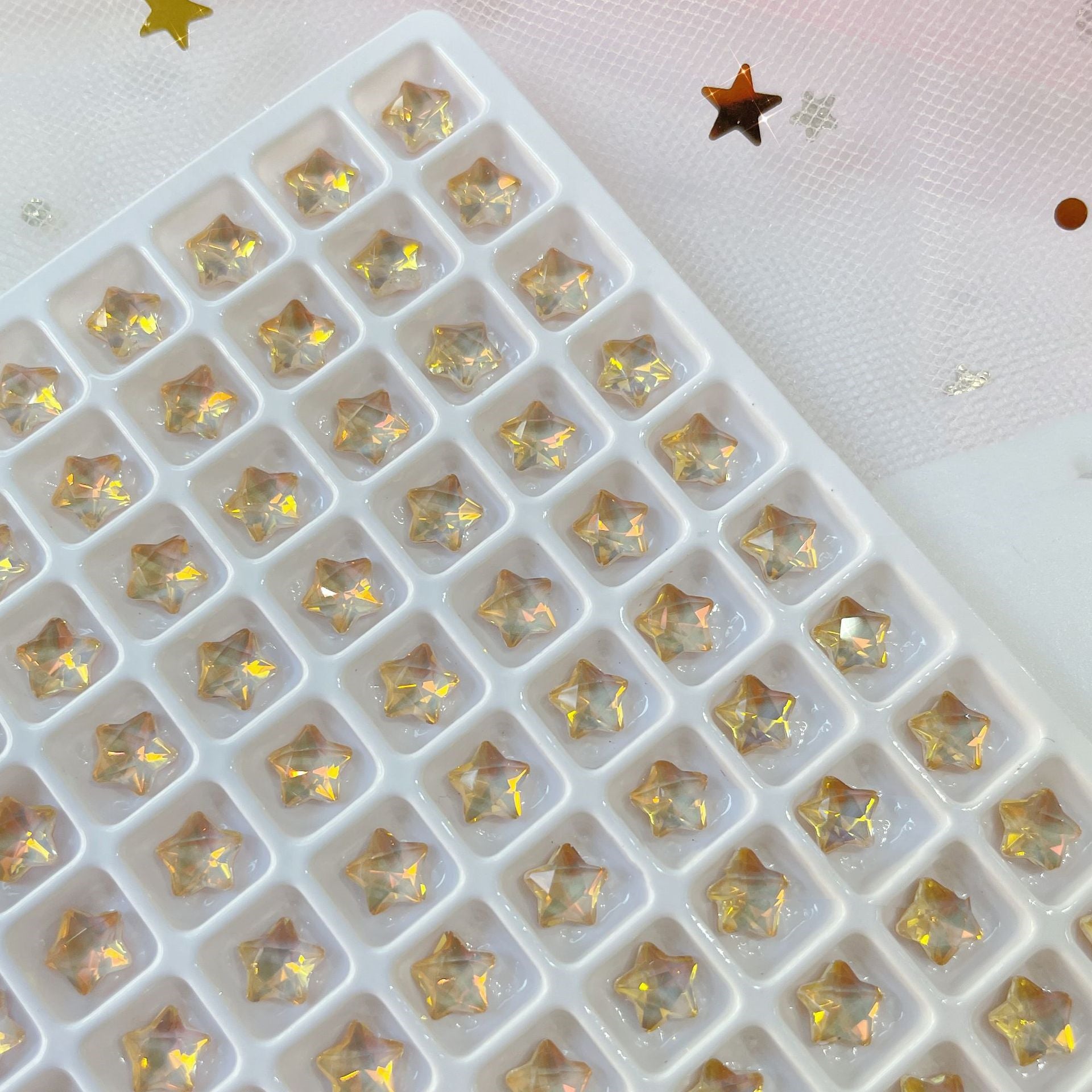 5mm Gold Star Crystal Flat back Rhinestones