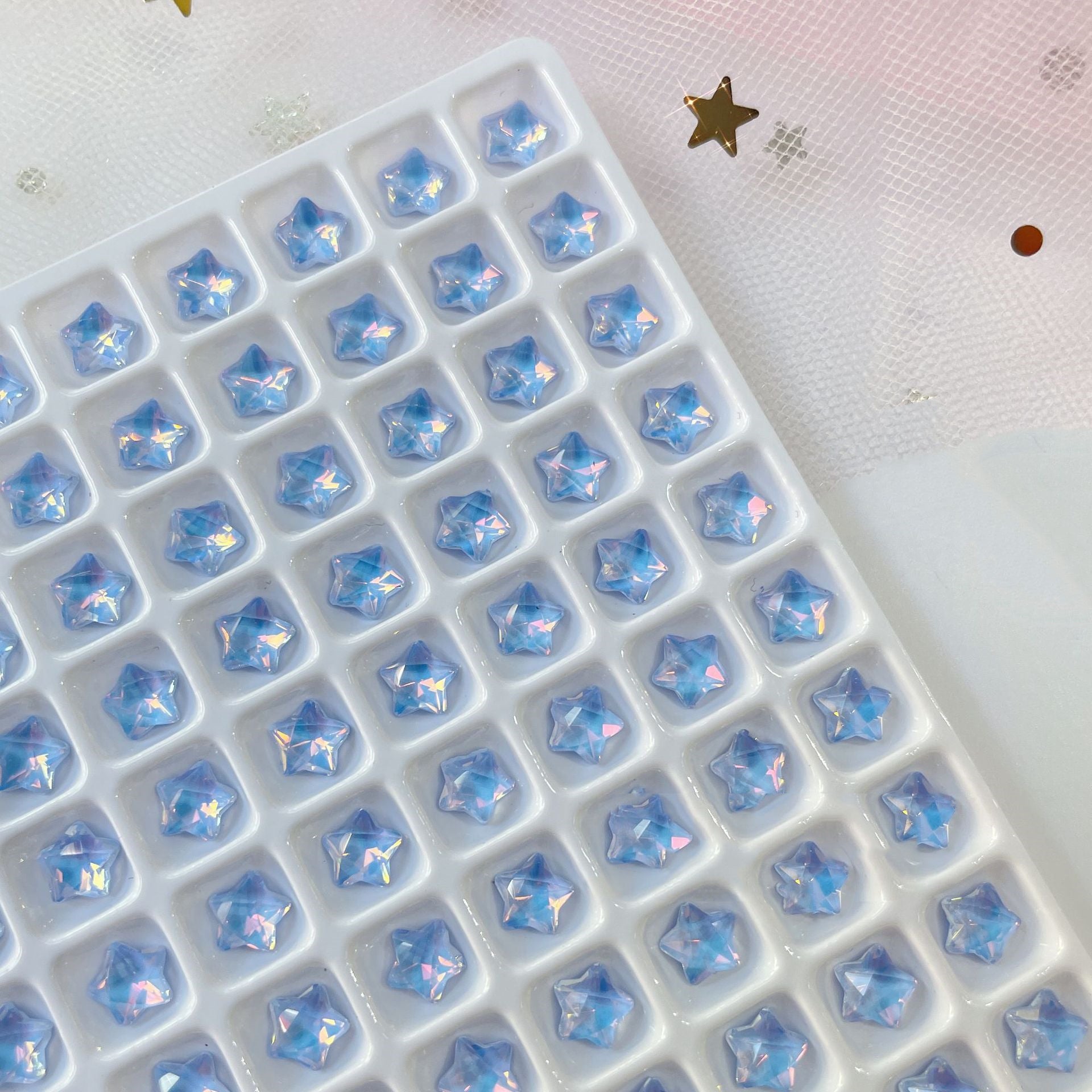 5mm Sea Blue Star Crystal Flat back Rhinestones