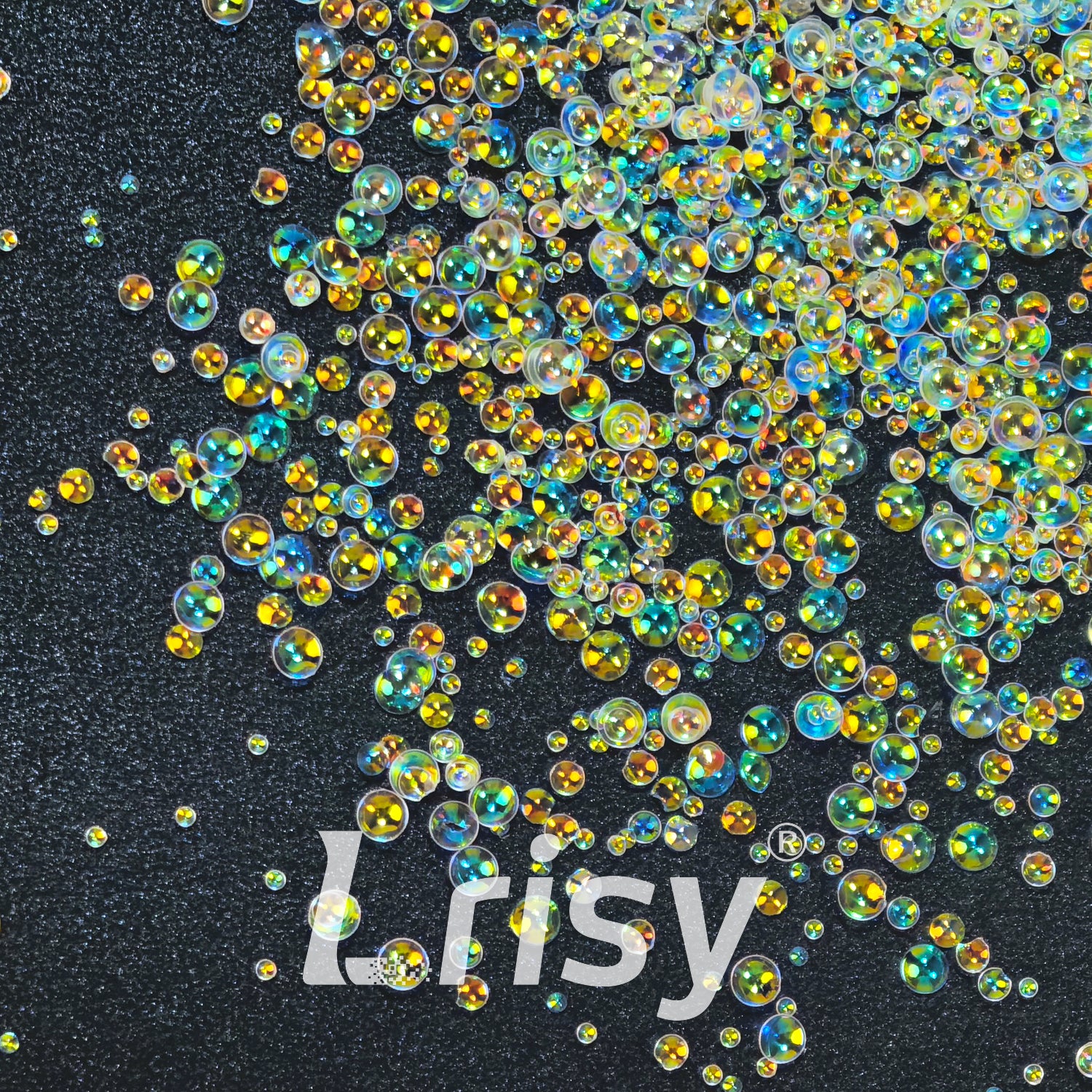 Mixed Iridescent Green With White 3D Fisheye Bubble Glitter PGY07