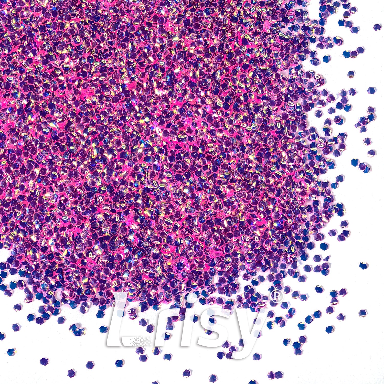 1mm Fluorescent Pink 3D Bubble Translucent Glitter C-PPE328