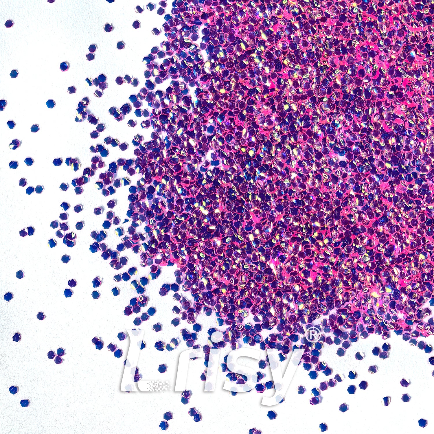 1mm Fluorescent Pink 3D Bubble Translucent Glitter C-PPE328