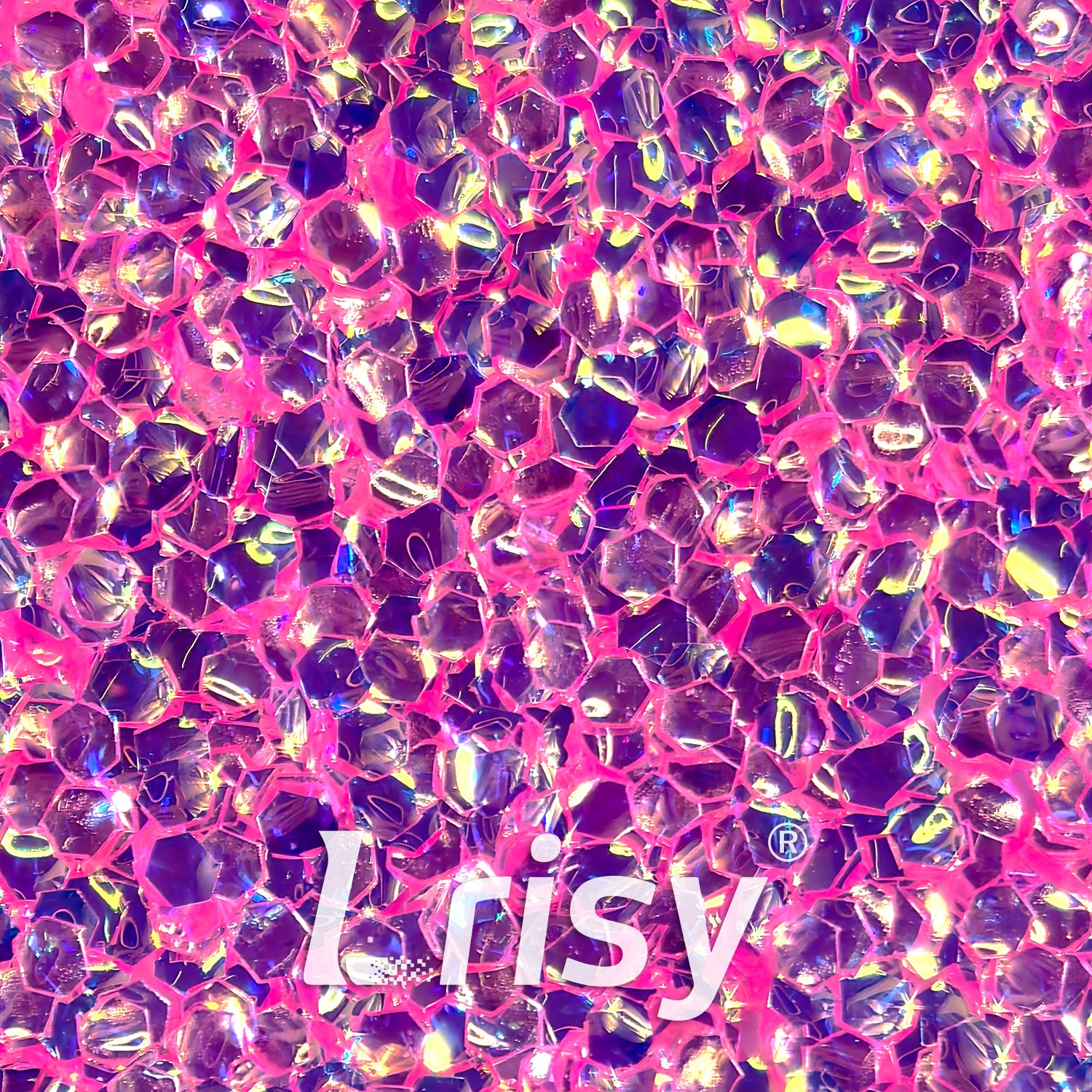 1mm Fluorescent Pink 3D Bubble Translucent Glitter C-PPE328