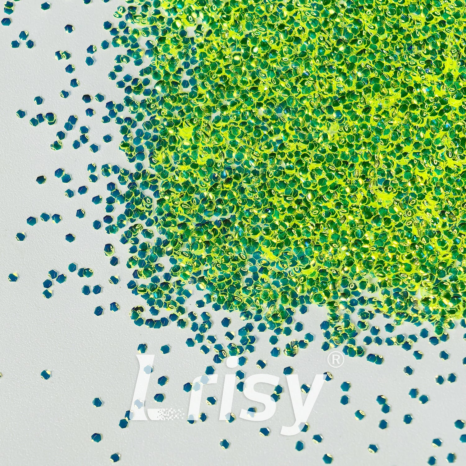 1mm Fluorescent Green 3D Bubble Translucent Glitter C-PPE329