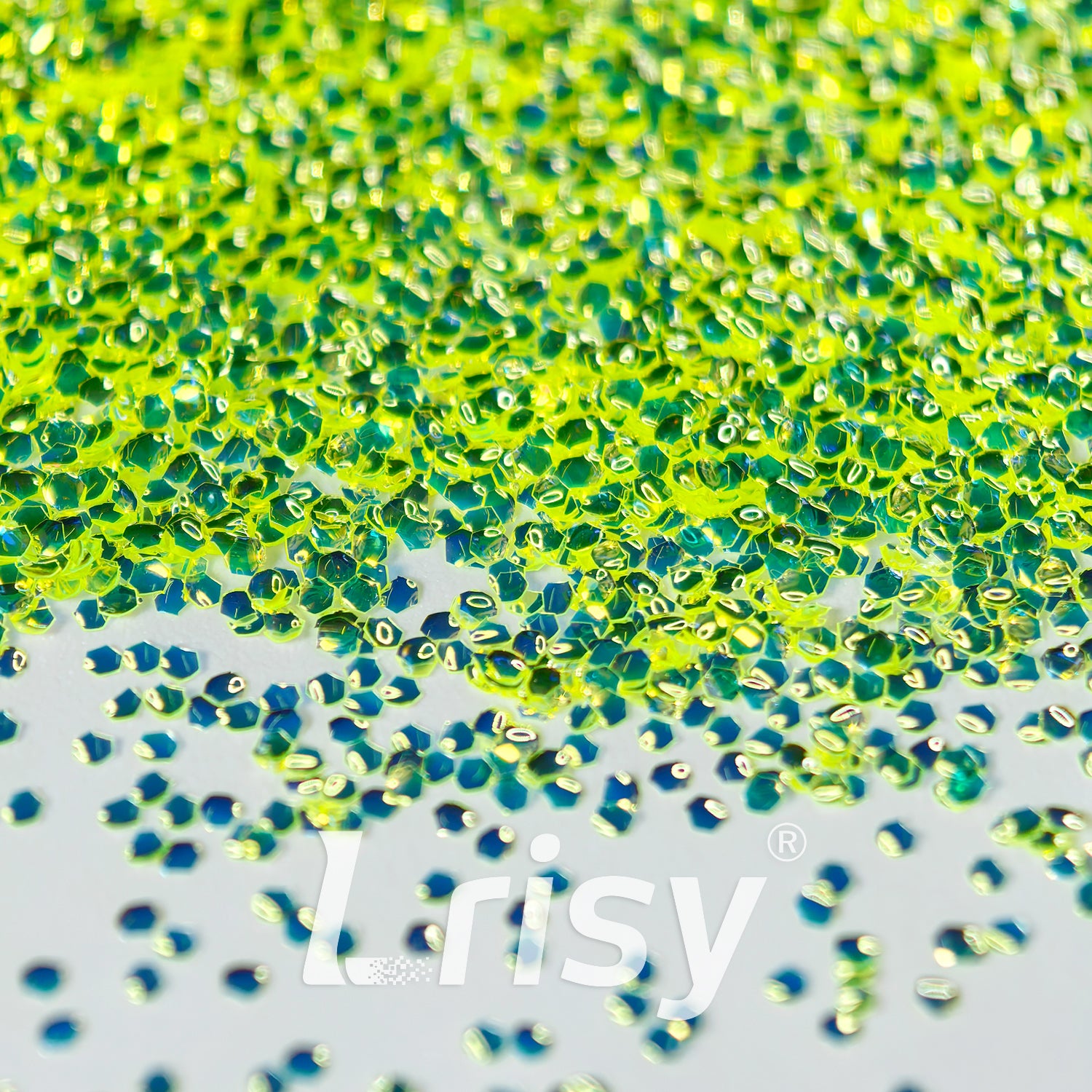 1mm Fluorescent Green 3D Bubble Translucent Glitter C-PPE329