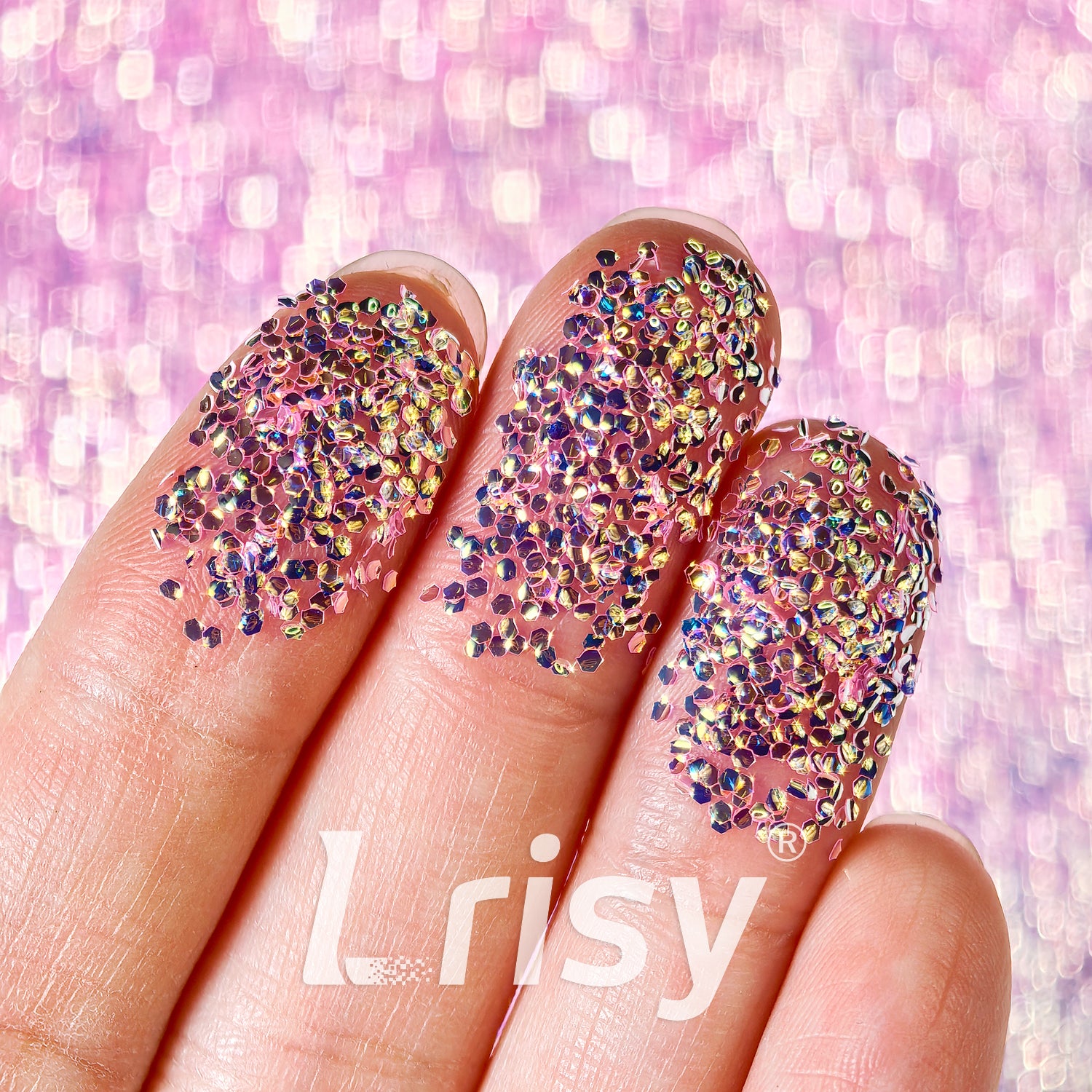 1mm Light Pink 3D Bubble Translucent Glitter C-PPE330