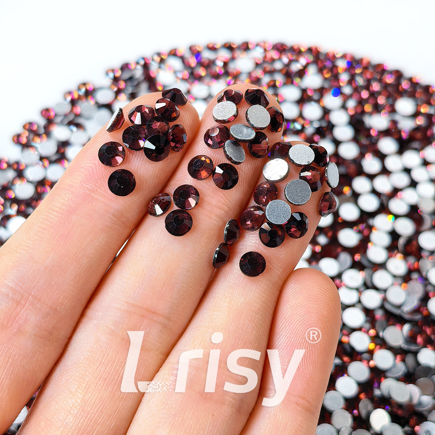 4.6-4.8mm Dark Purple Flat Back Rhinestones FBRS009