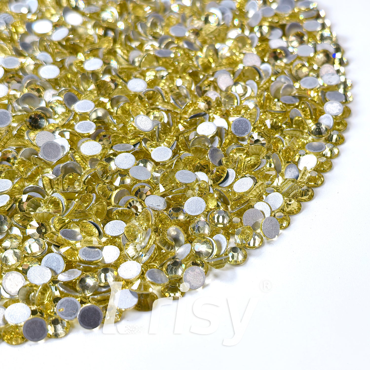 4.6-4.8mm Pale Yellow Flat Back Rhinestones FBRS012