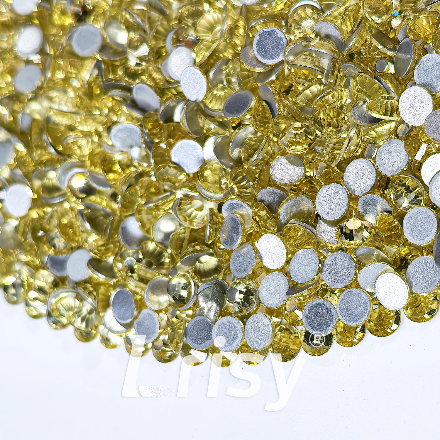 4.6-4.8mm Pale Yellow Flat Back Rhinestones FBRS012