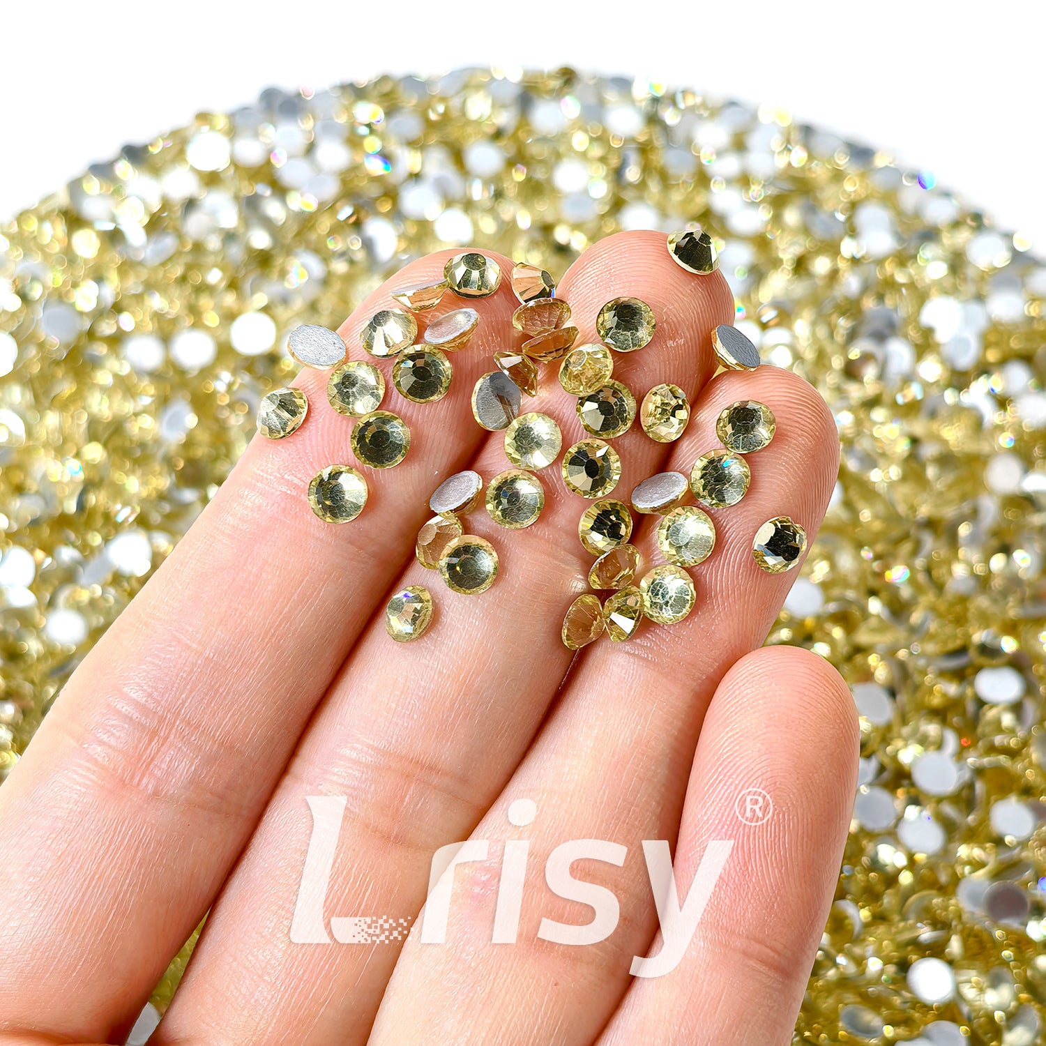 4.6-4.8mm Pale Yellow Flat Back Rhinestones FBRS012