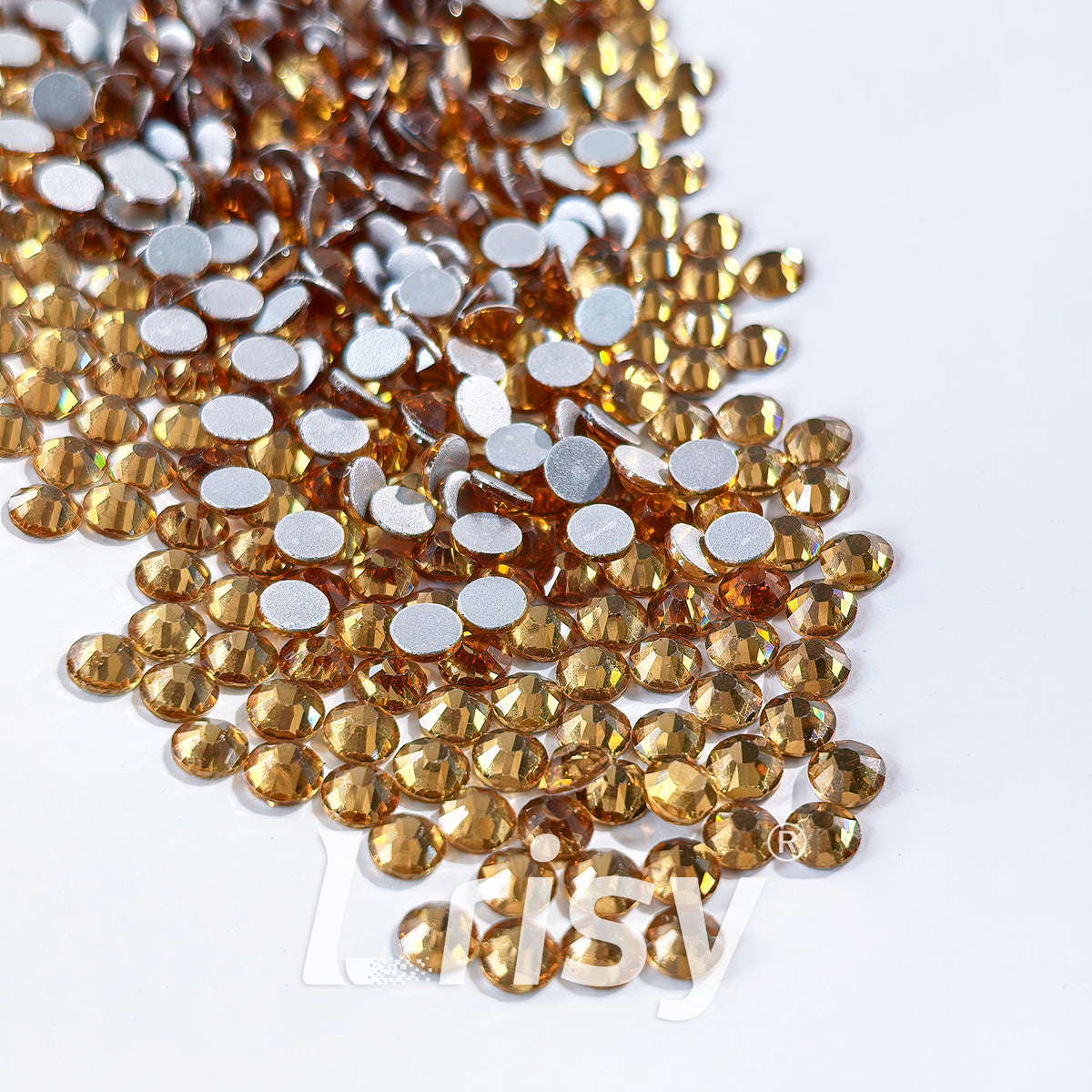 Yellow Grey Rhinestone (O)Crystal Yellow Flat Back Rhinestones FBRS015