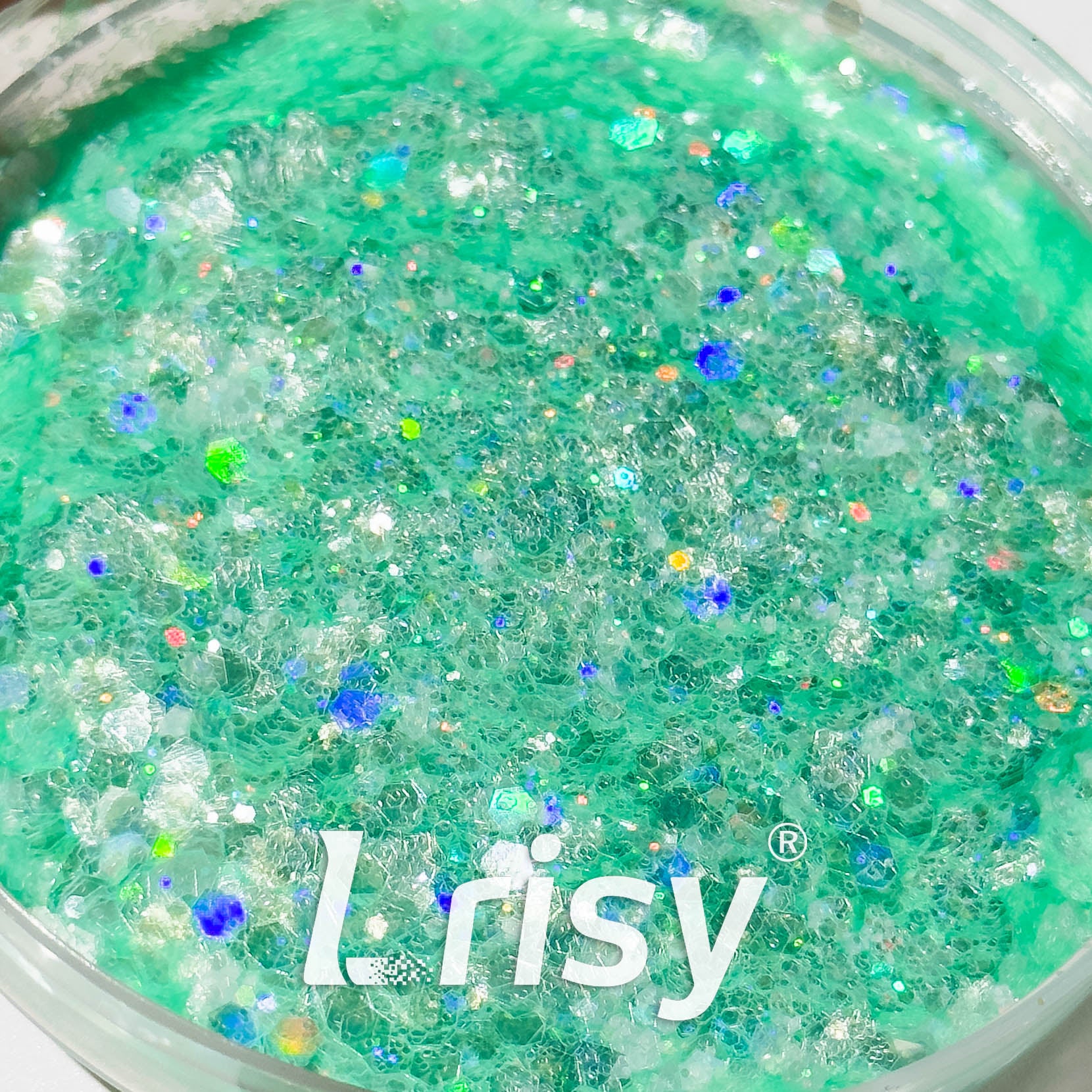 General Mixed Translucent Holographic Green Glitter Hexagon Shaped WT01