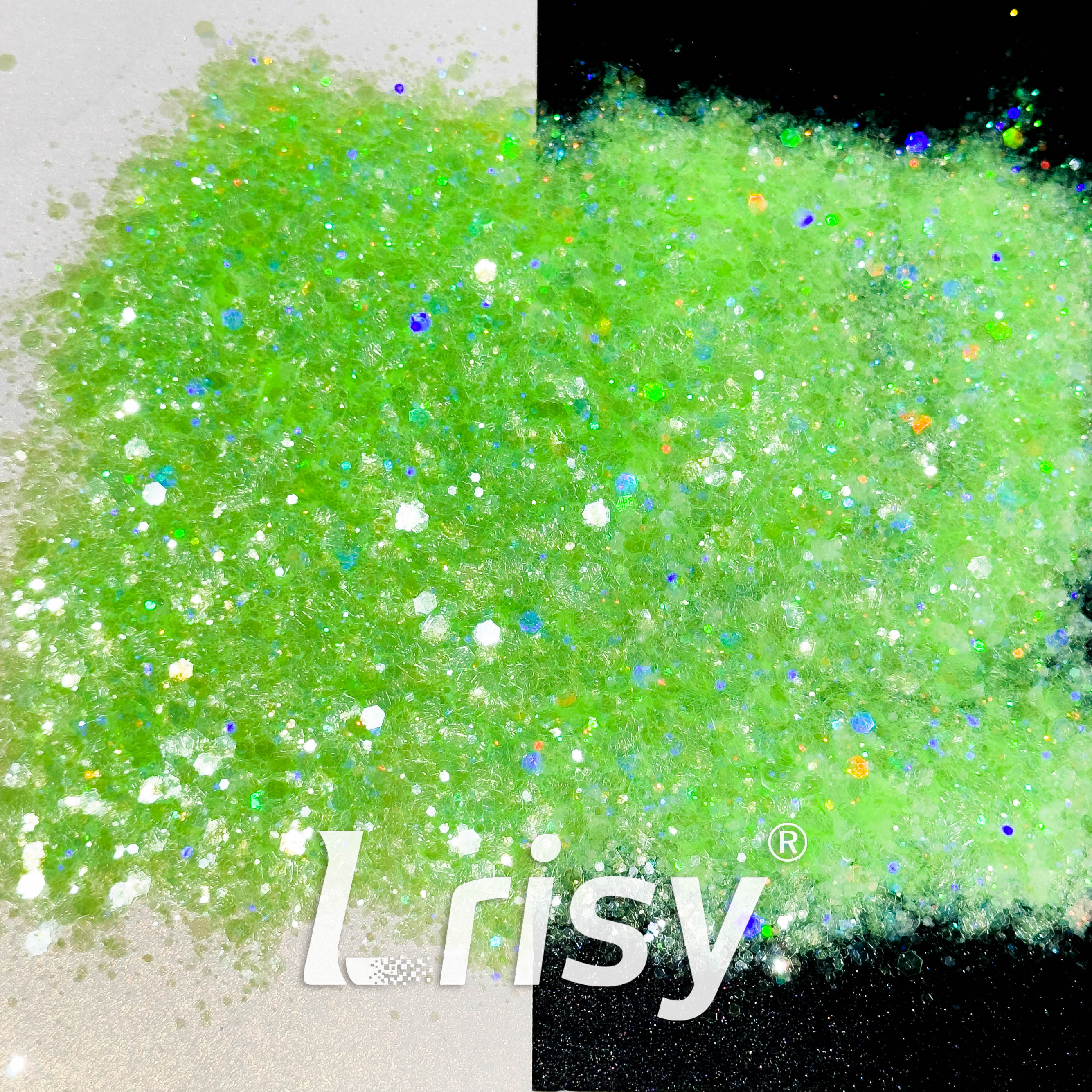 General Mixed Translucent Holographic Green Glitter Hexagon Shaped WT02