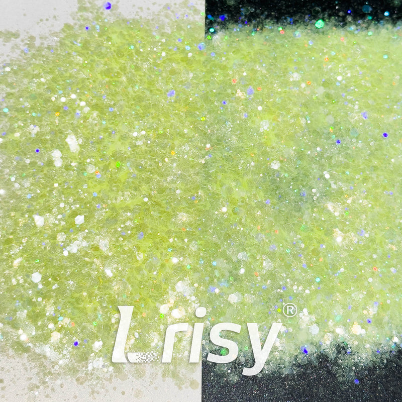 General Mixed Translucent Holographic Yellow Glitter Hexagon Shaped WT03