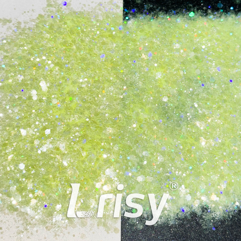General Mixed Translucent Holographic Yellow Glitter Hexagon Shaped WT03