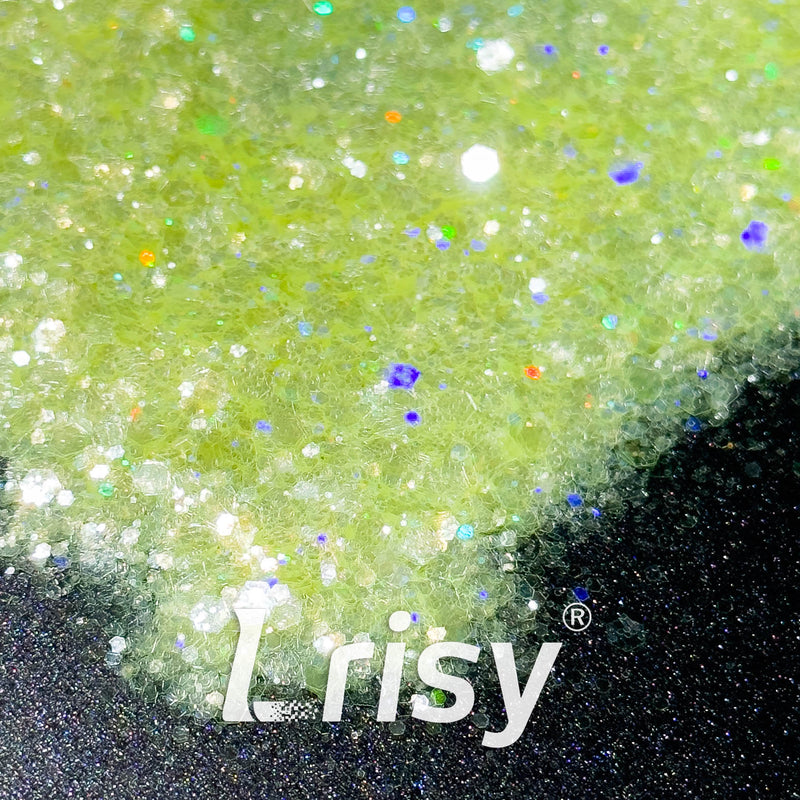 General Mixed Translucent Holographic Yellow Glitter Hexagon Shaped WT03