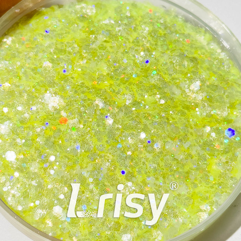 General Mixed Translucent Holographic Yellow Glitter Hexagon Shaped WT03