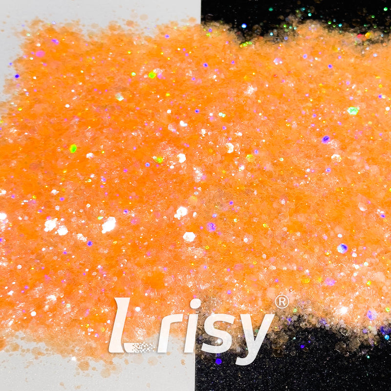 General Mixed Translucent Holographic Orange Glitter Hexagon Shaped WT04