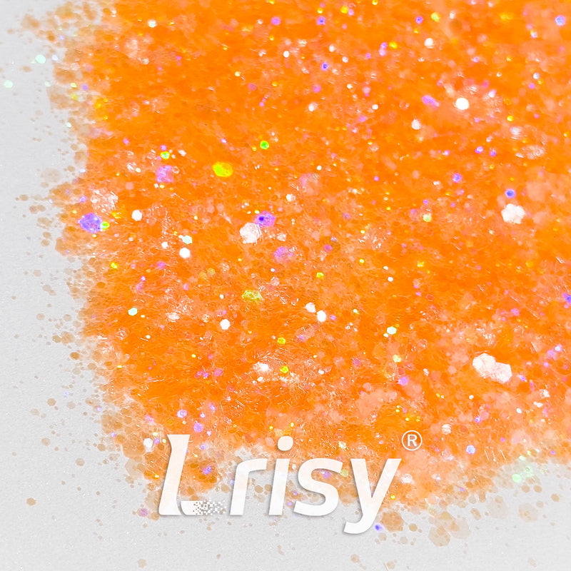 General Mixed Translucent Holographic Orange Glitter Hexagon Shaped WT04