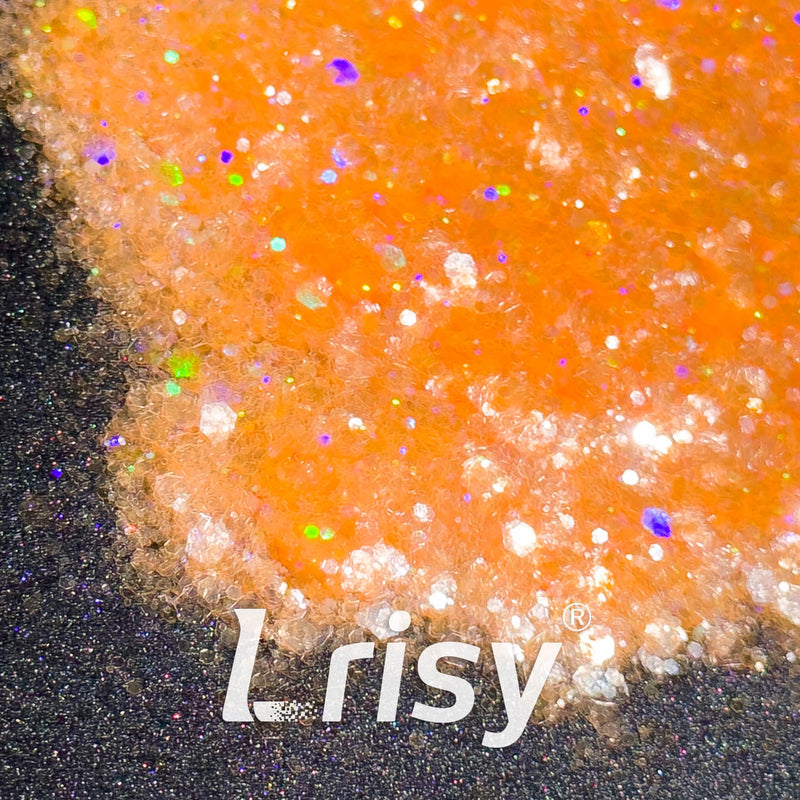 General Mixed Translucent Holographic Orange Glitter Hexagon Shaped WT04