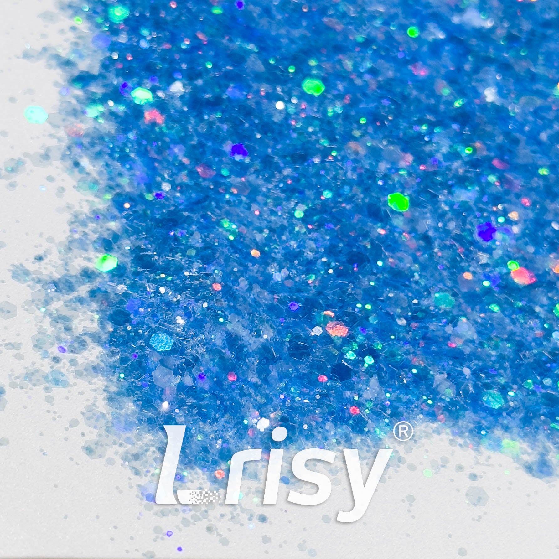 General Mixed Translucent Holographic Blue Glitter Hexagon Shaped WT09