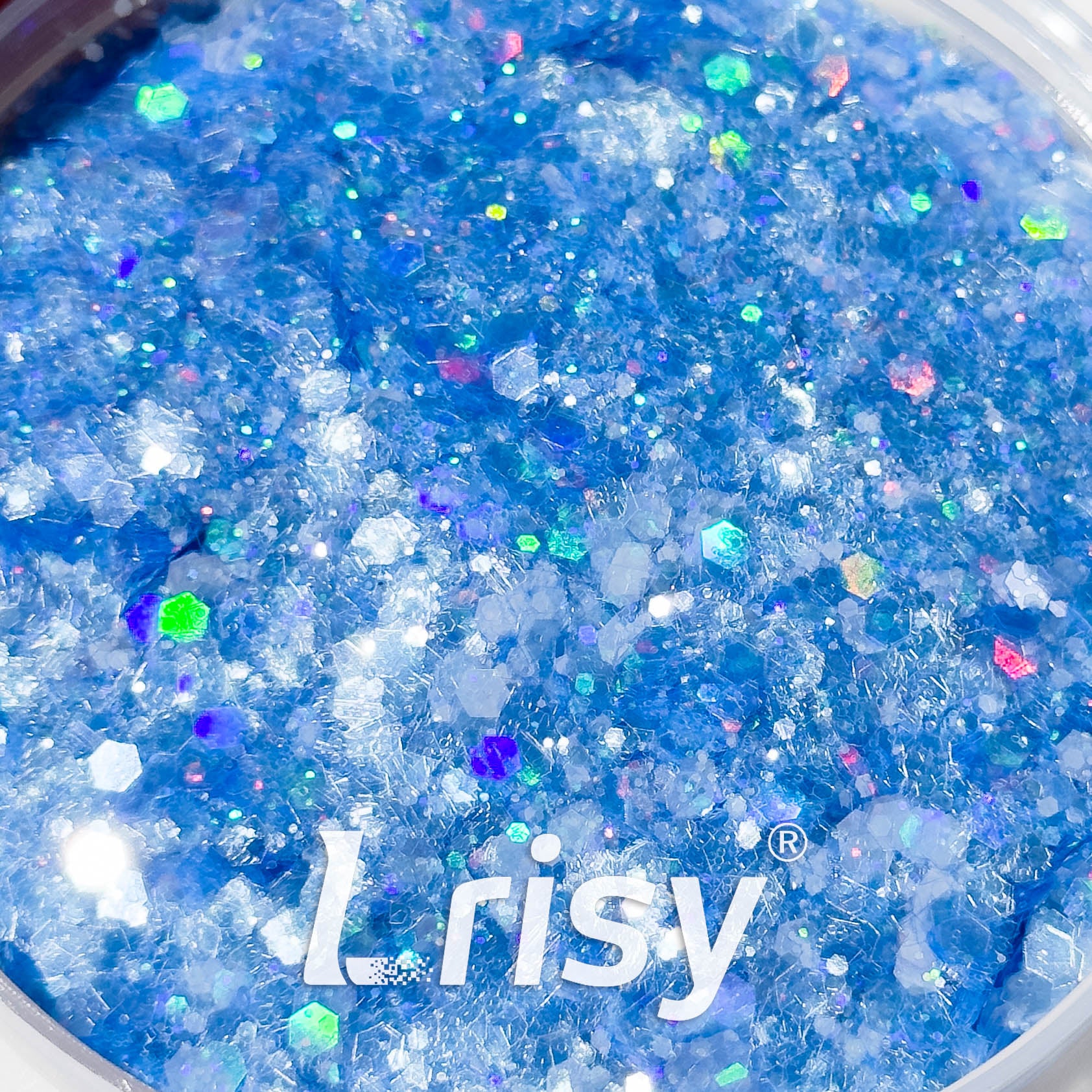 General Mixed Translucent Holographic Blue Glitter Hexagon Shaped WT09