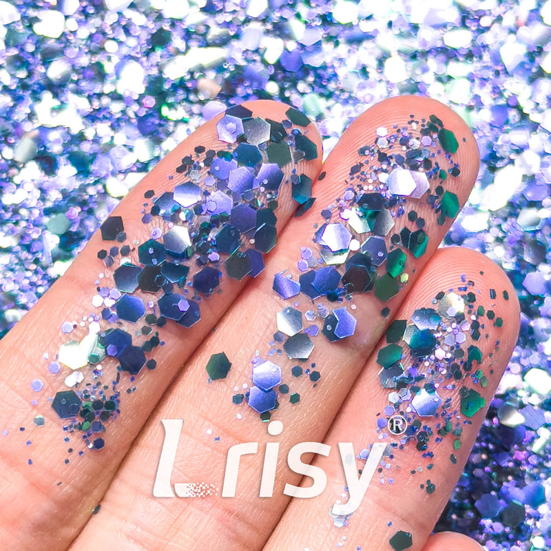 General Mixed Matte Phantom Purple & Blue Glitter YB06
