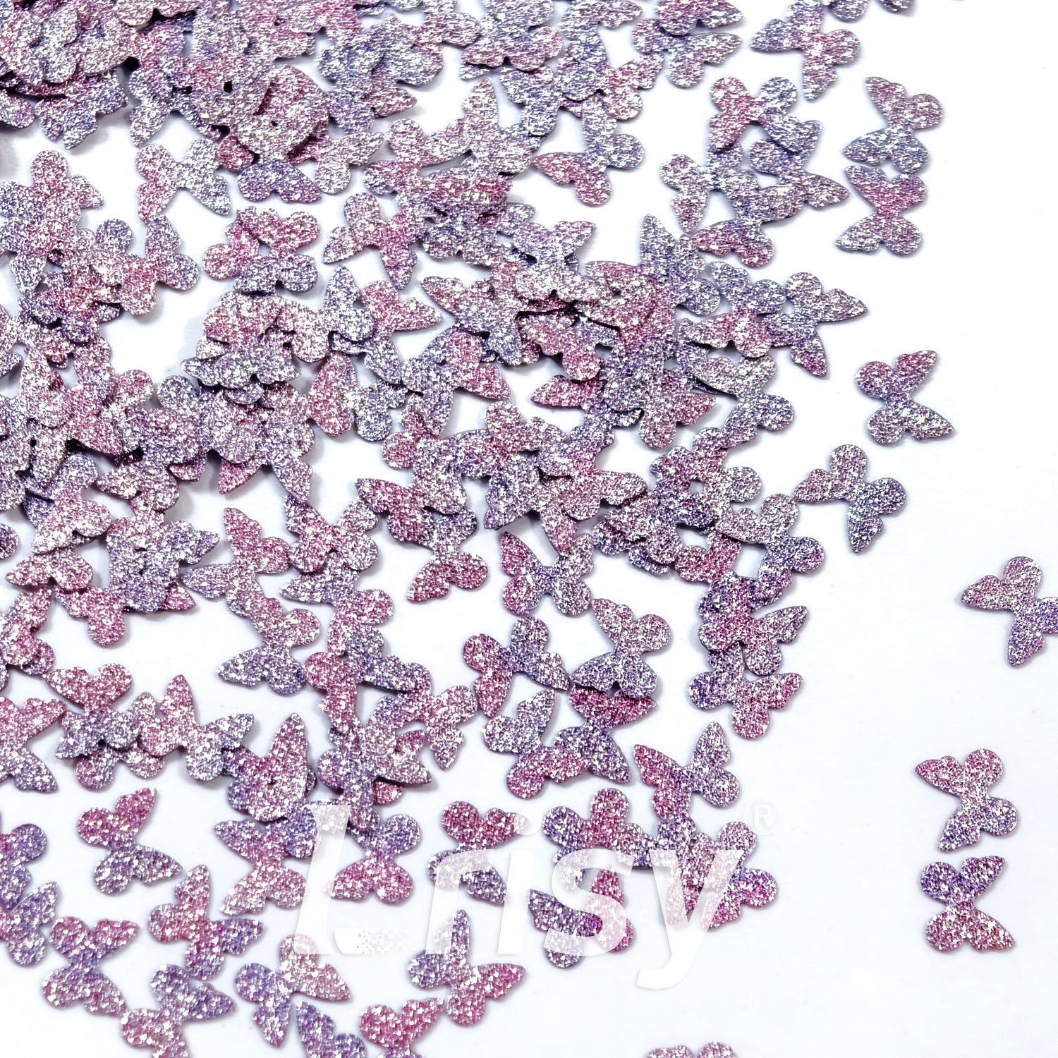 5mm Diamond Texture Gradient Pink Butterfly Glitter YW-AR3