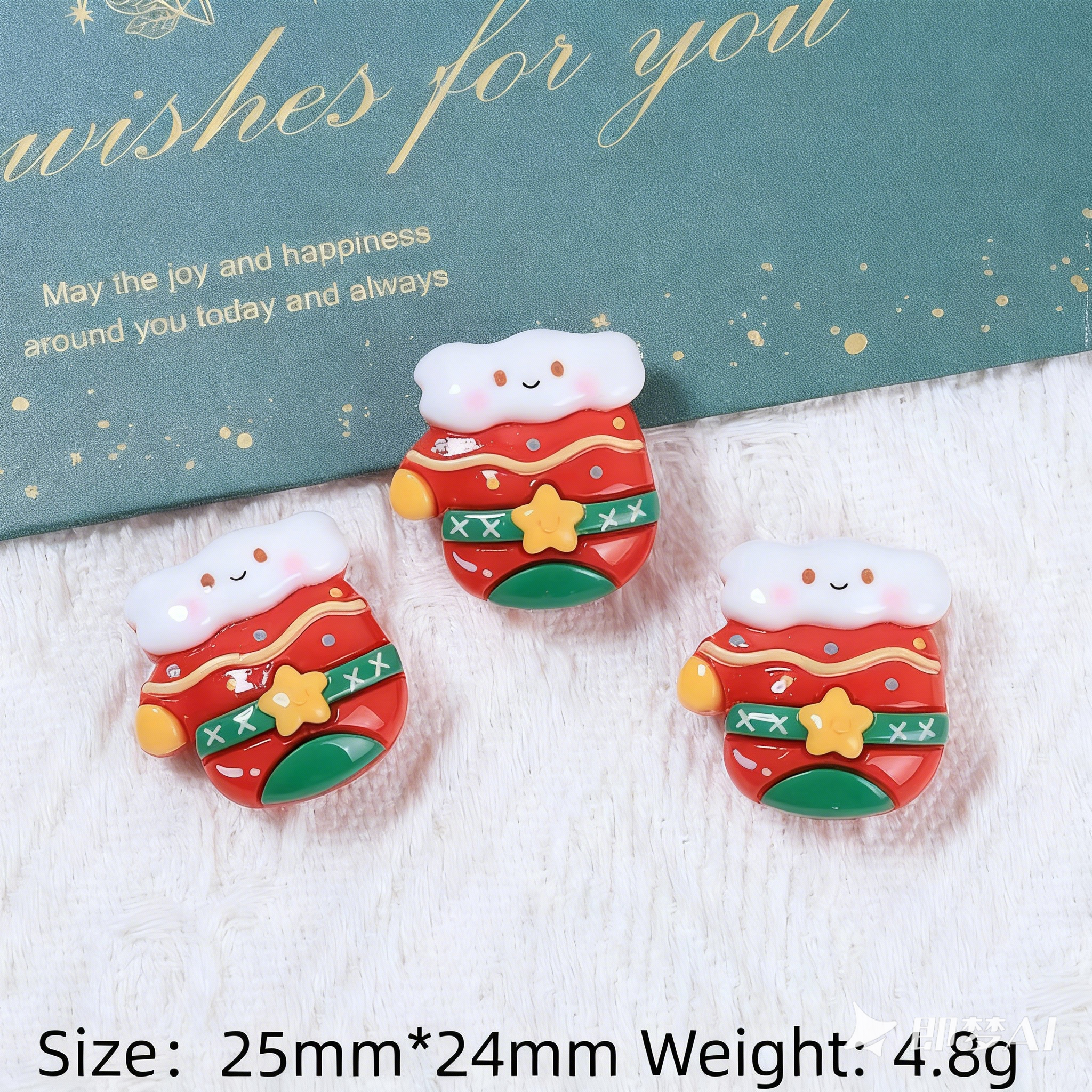 12Pcs Christmas Theme Polymer Clay Slices Set, Soft Clay Charm Decorations for DIY Slime Add-ins, Resin Art, Jewelry Making, Pendant Keychain (2.5-3cm/1-1.2inch)