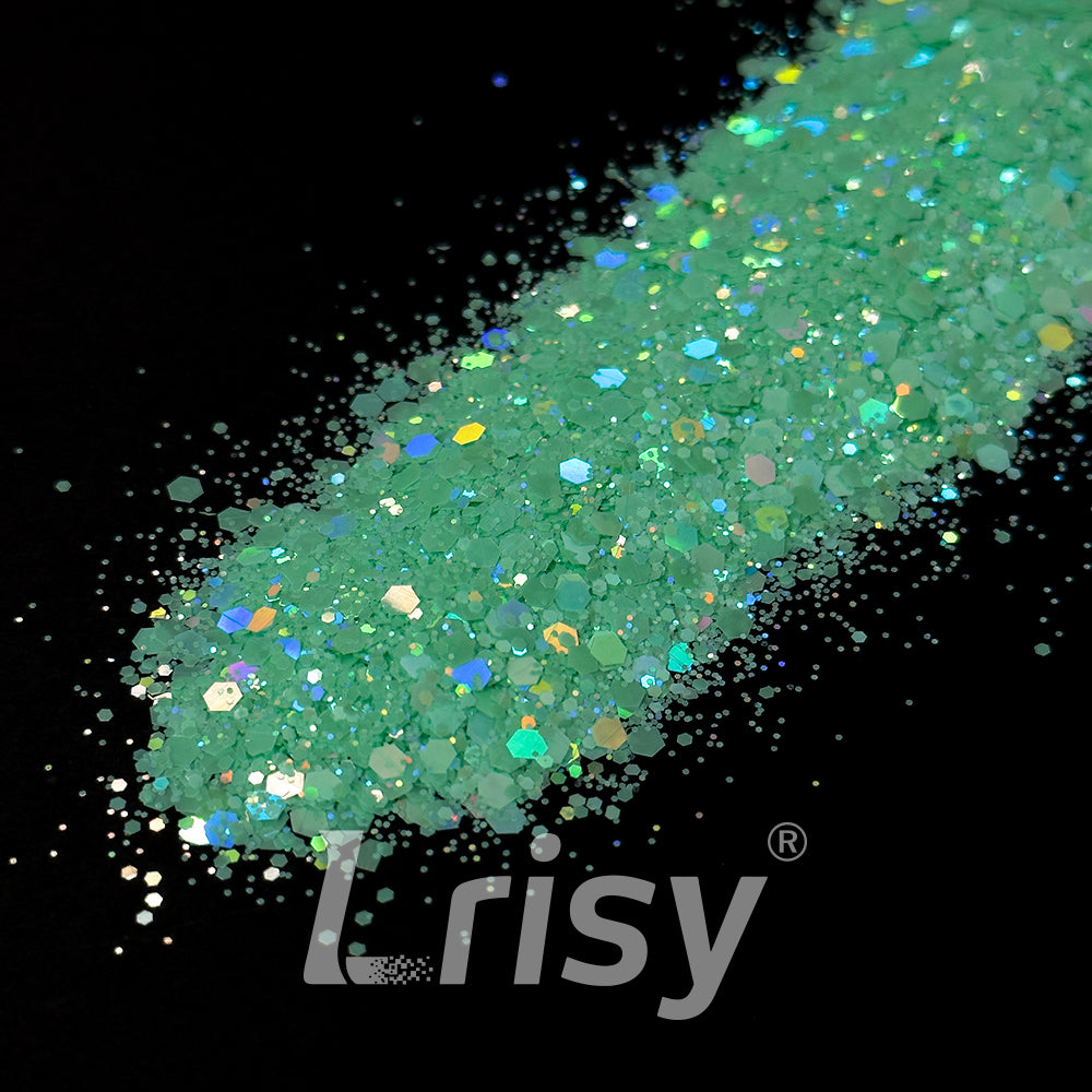 Pastel Holographic Green Glitter HLD01