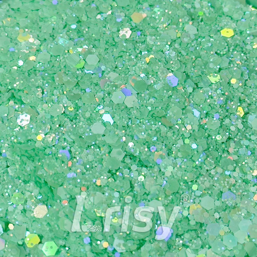 Pastel Holographic Green Glitter HLD01