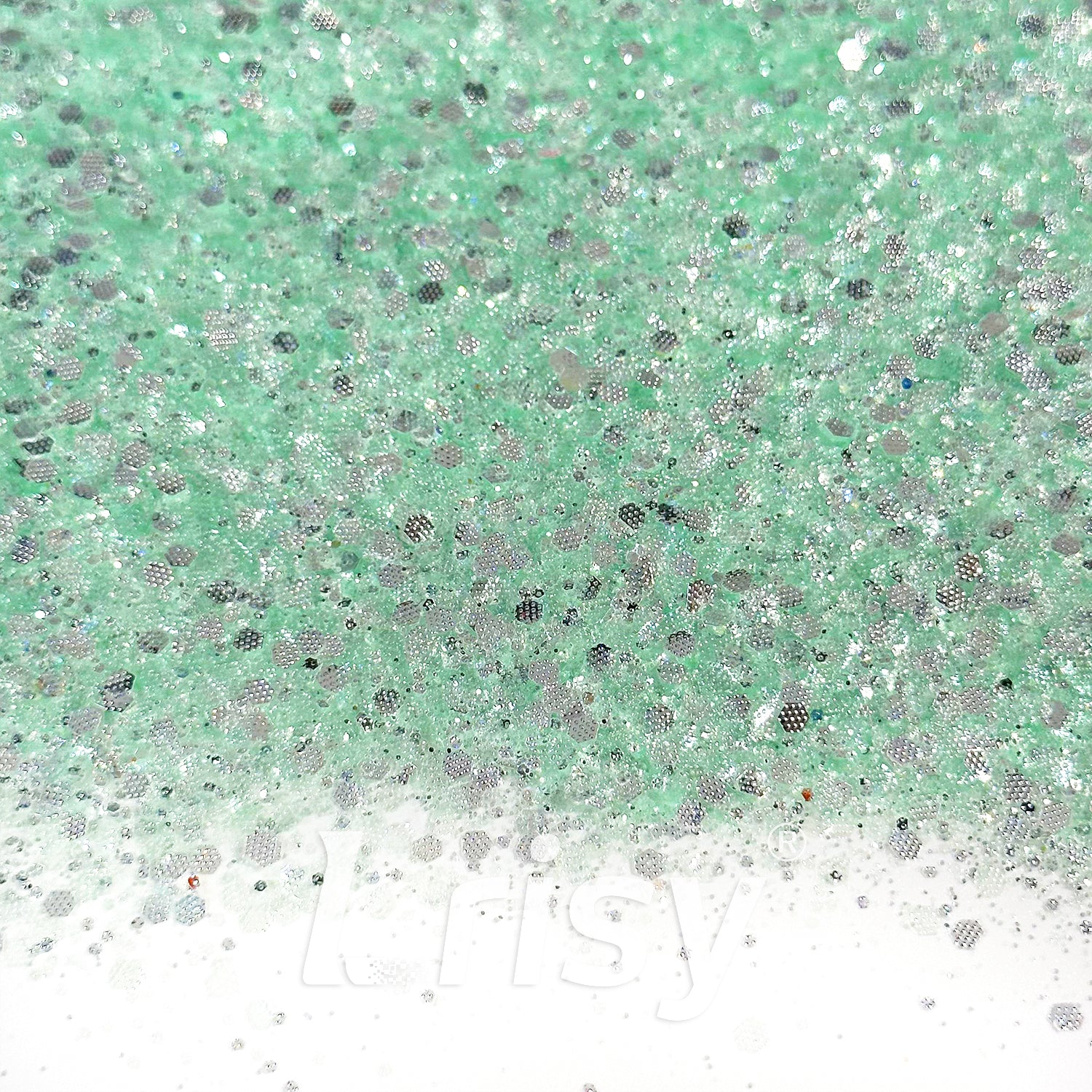 General Mixed Embossing Mint Green Iridescent Hexagon Shape Glitter YT01