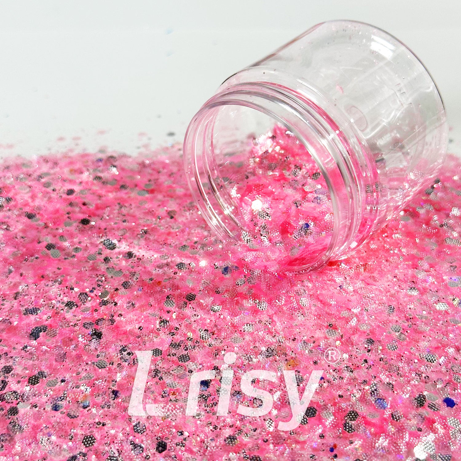 General Mixed Embossing Pale Rose Pink Iridescent Hexagon Shape Glitter YT12