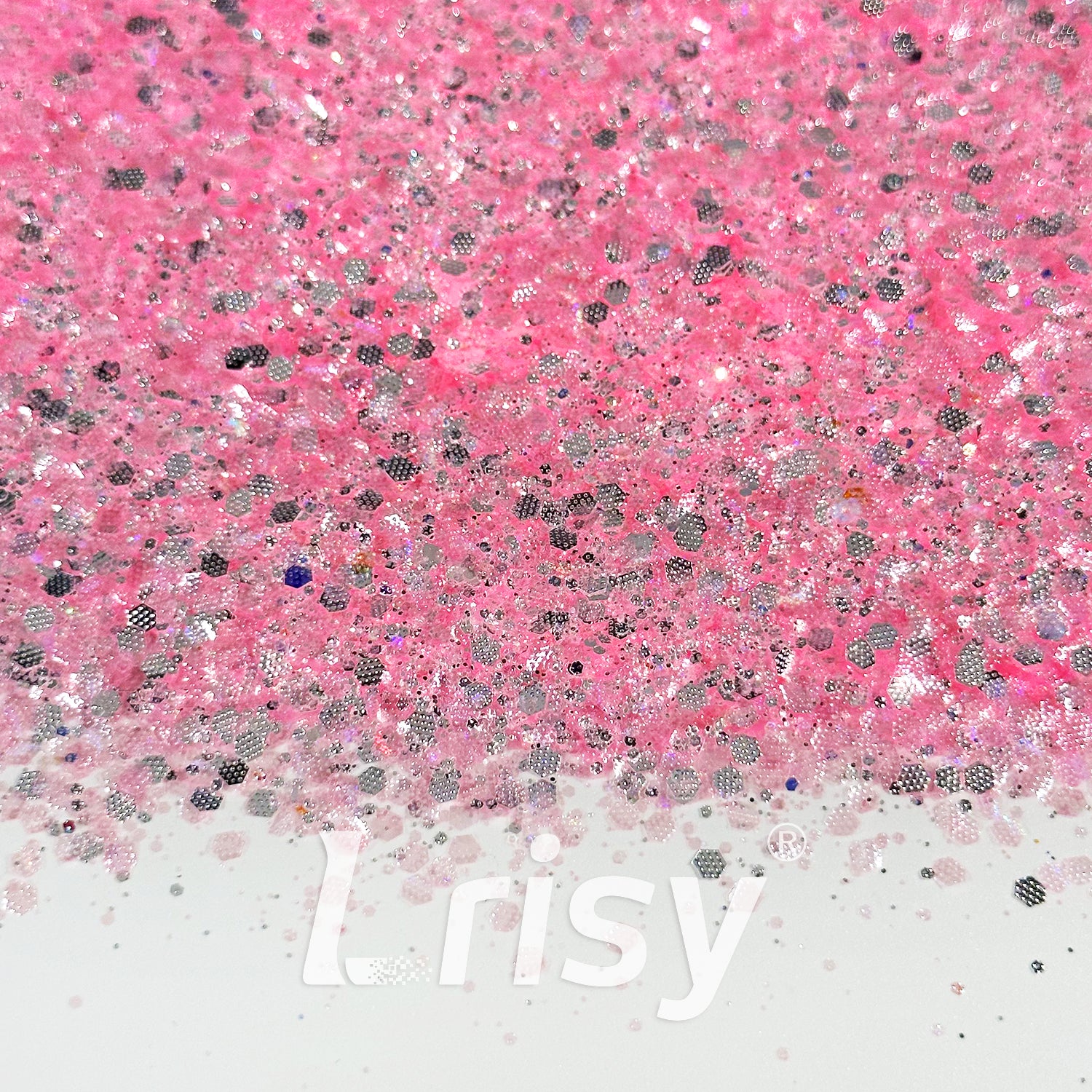 General Mixed Embossing Pale Rose Pink Iridescent Hexagon Shape Glitter YT12