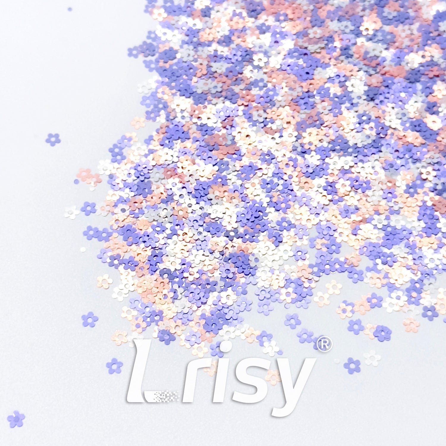 Custom Mixed Macaron Color 4mm Hollow Out Plum Flower Glitter MIX101