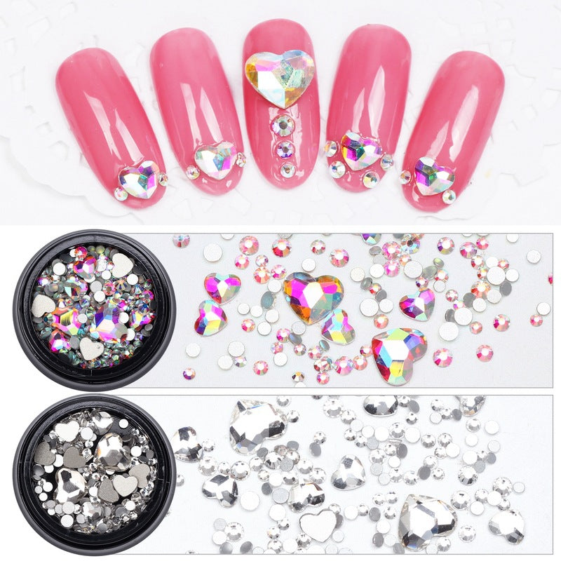 Nail Art Charms Crystal Glass Diamond Fairy Beads Metal Jewels Special Mix MK-007