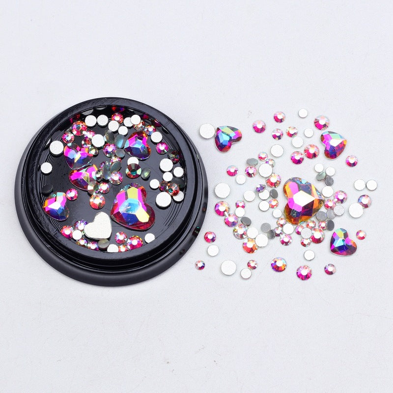 Nail Art Charms Crystal Glass Diamond Fairy Beads Metal Jewels Special Mix MK-007