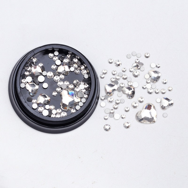 Nail Art Charms Crystal Glass Diamond Fairy Beads Metal Jewels Special Mix MK-008