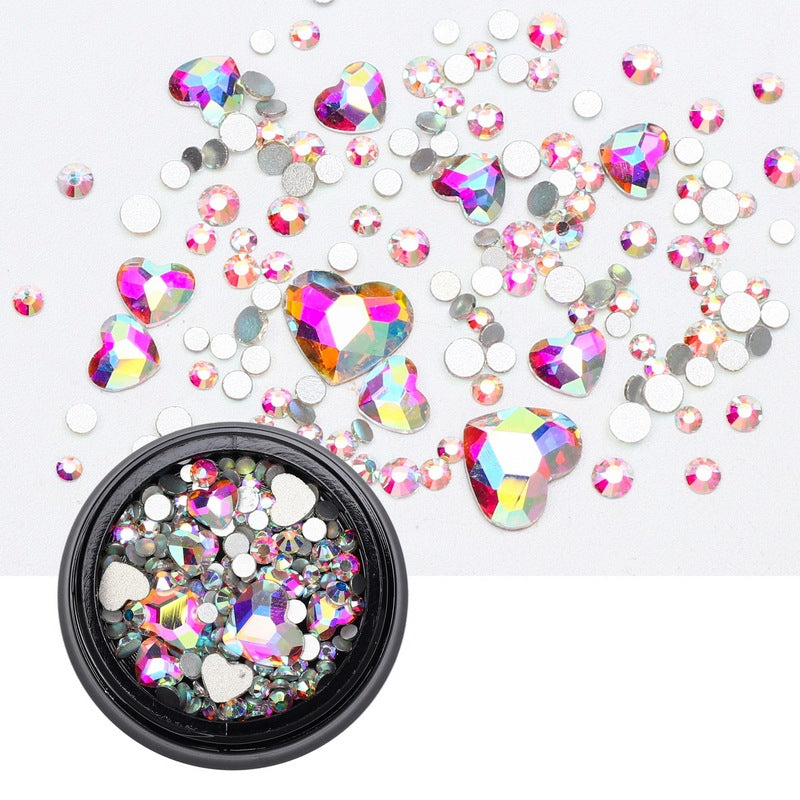 Nail Art Charms Crystal Glass Diamond Fairy Beads Metal Jewels Special Mix MK-007