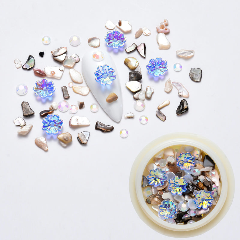Nail Art Charms Crystal Glass Diamond Floret Special Mix MZ-003