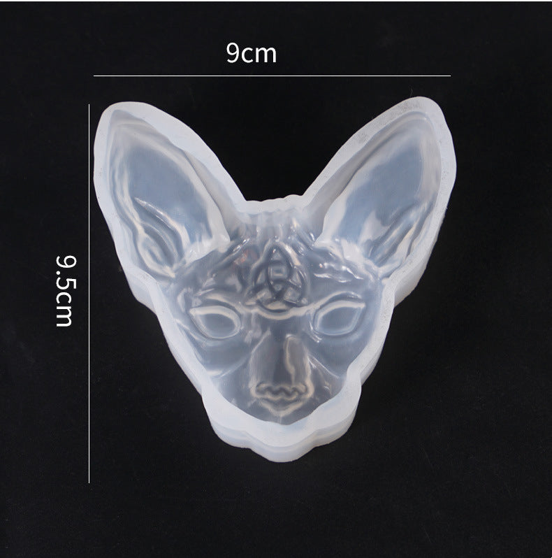 Birus Sphinx Hairless Cat Head Silicone Resin Mold M-YMM-MT001