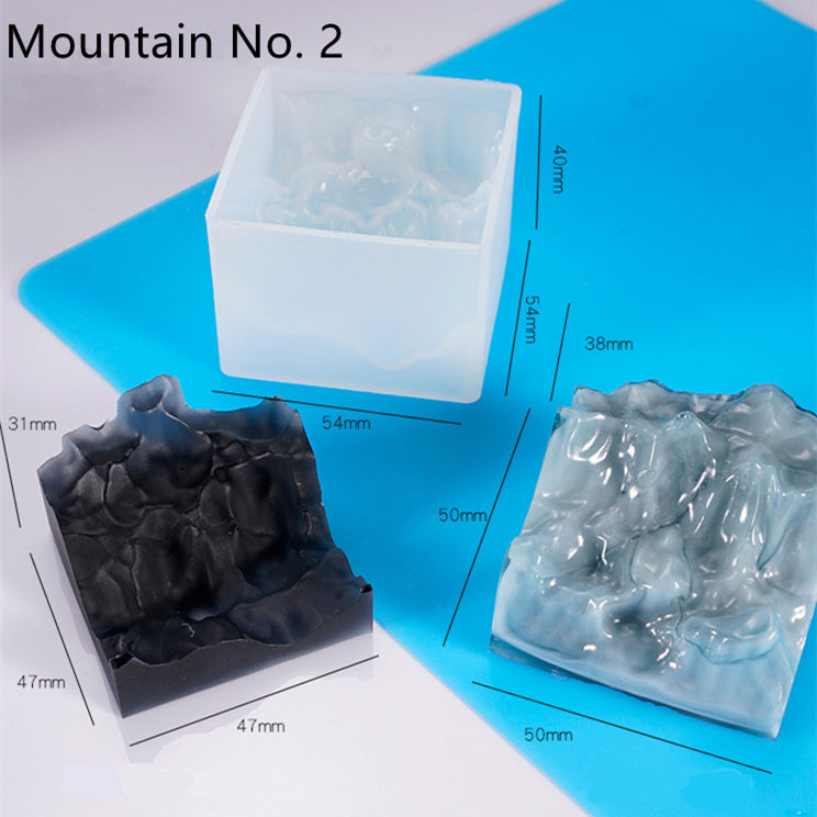 3Pcs Miniature Mountain Mountain Peak Landscape Epoxy Resin Mold M-DGLY-SSF001