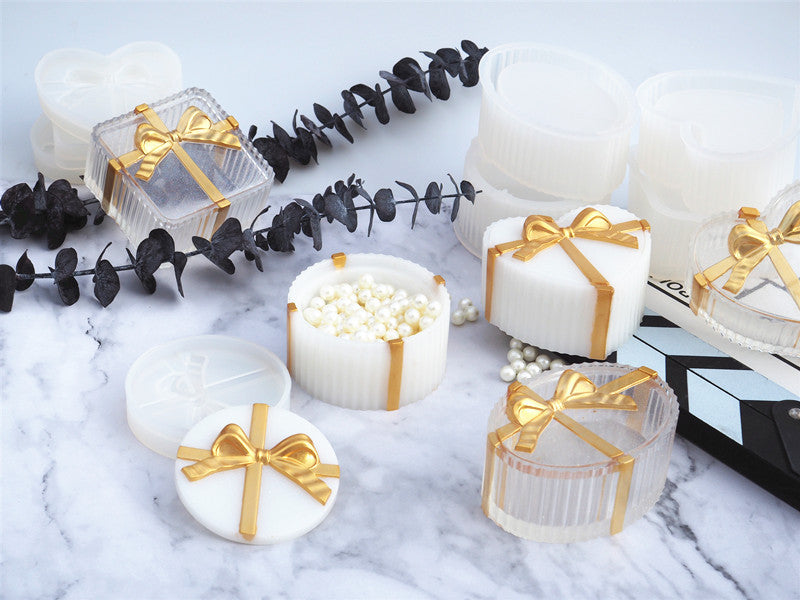 Bow Knot Pack of 4 Jewelry Storage Box Silicone Resin Mold M-FX-HDJ001
