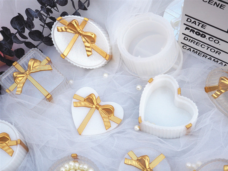 Bow Knot Pack of 4 Jewelry Storage Box Silicone Resin Mold M-FX-HDJ001